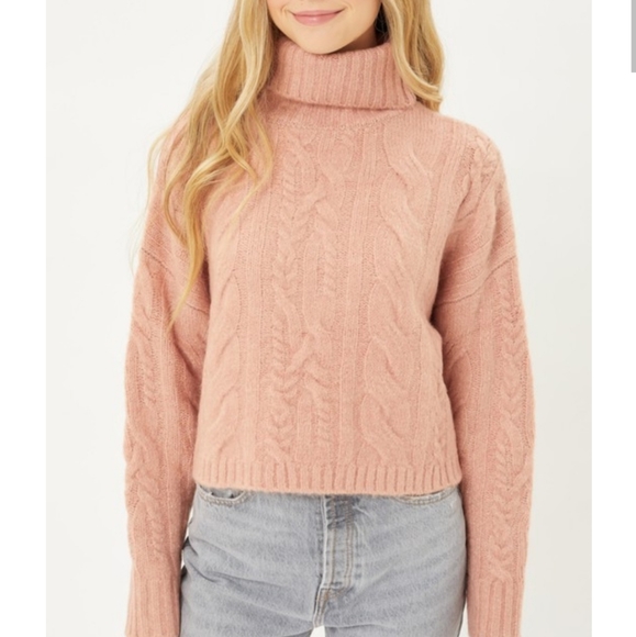 Cable knit turtleneck sweater - Picture 1 of 7